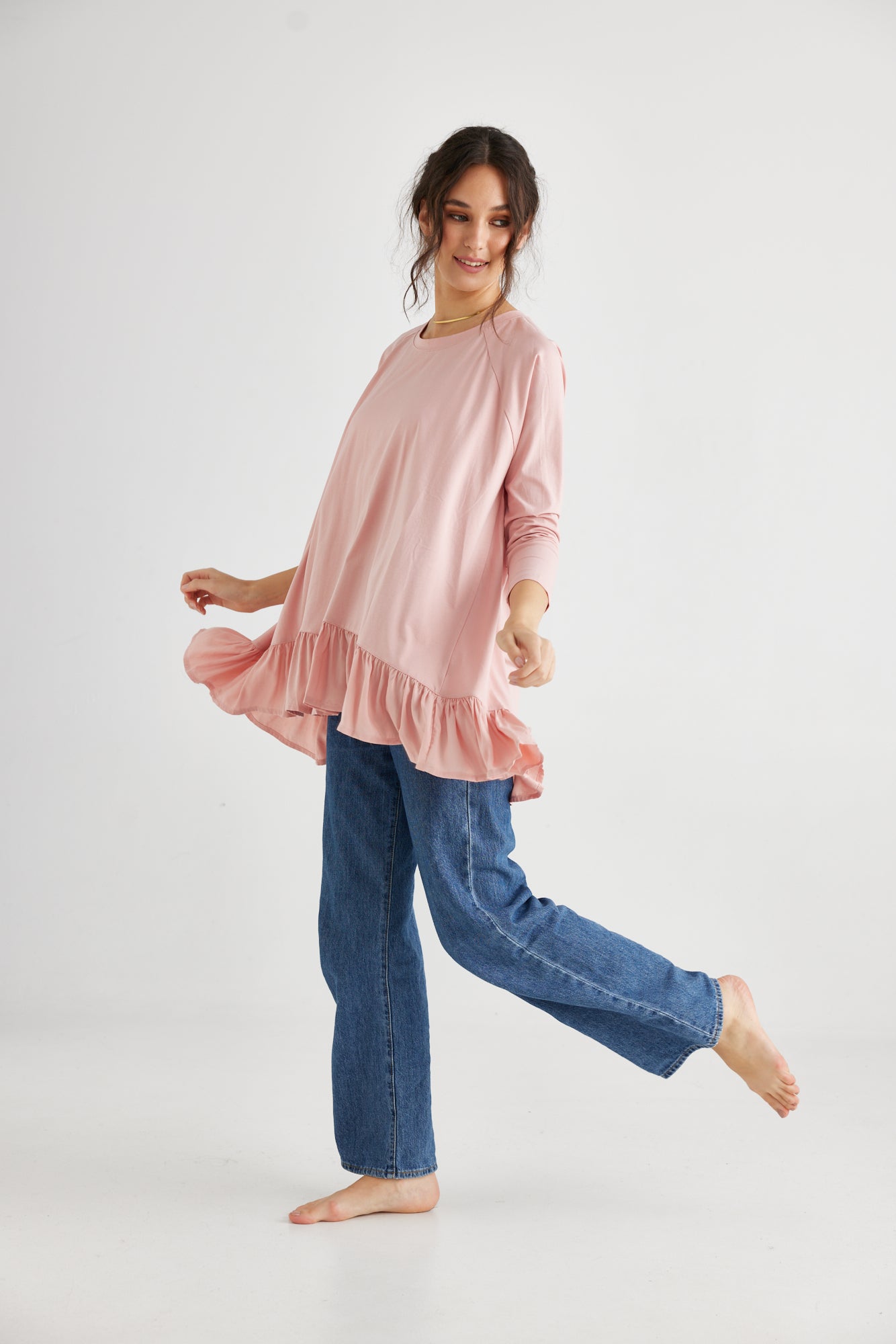 Ruby Ruffle Top. Tearose