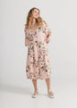 Stella floral linen dress. Blush Rose