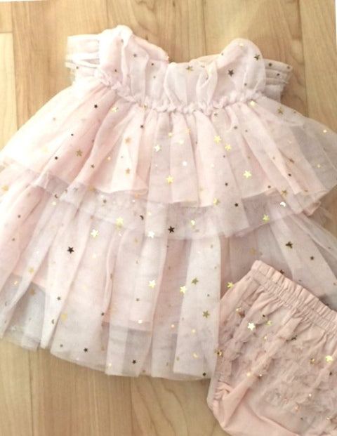 Twinkle Twinkle Little Star Baby dress. Ivory tulle.