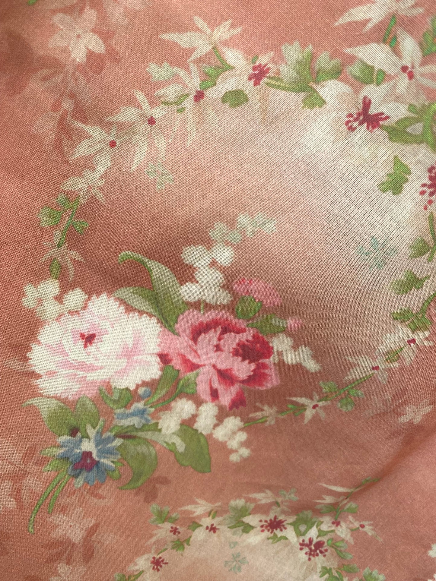 Poetry of Flowers Fabric Collection. Peach Posy Belle.