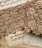 Vintage cotton rose lace. Golden Tea dye - 10 metre length