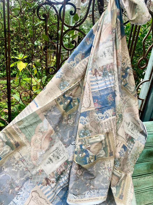 French Ephemera Fabric Collection. No 2 .French Blues