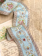 Vintage French Ribbon trim. Pastel Blue - 10 metre length