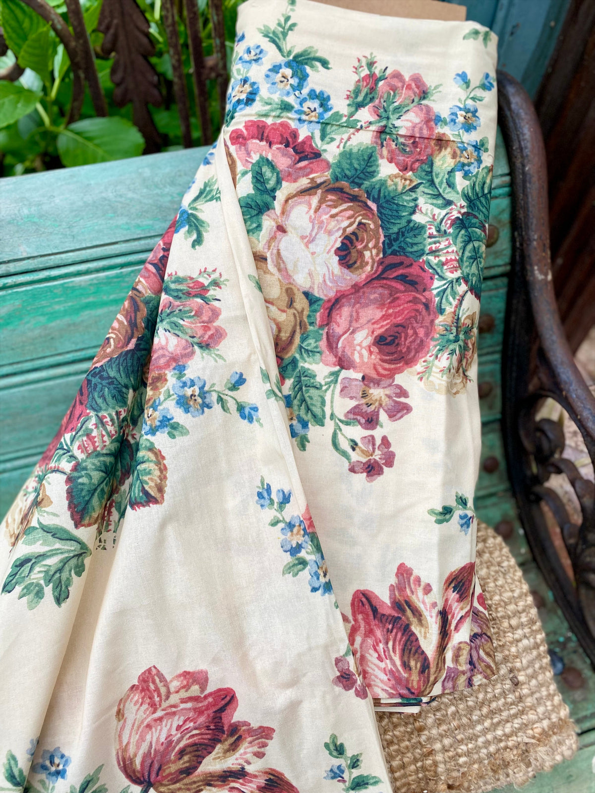Poetry of Flowers fabric Collection. Heritage Rose Bouquet.