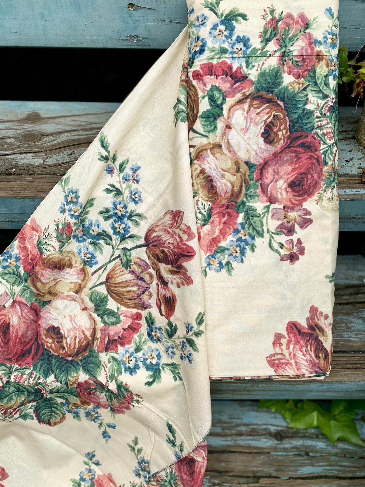 Poetry of Flowers fabric Collection. Heritage Rose Bouquet.