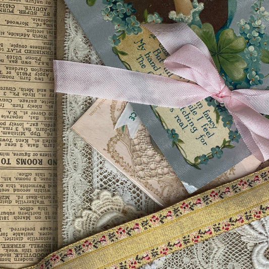 Vintage French ribbon trim. Gold Floral - 10 metre length