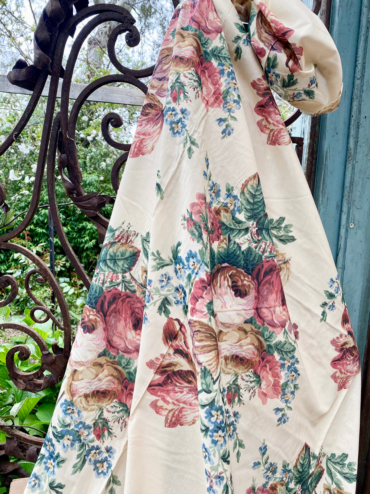 Poetry of Flowers fabric Collection. Heritage Rose Bouquet.