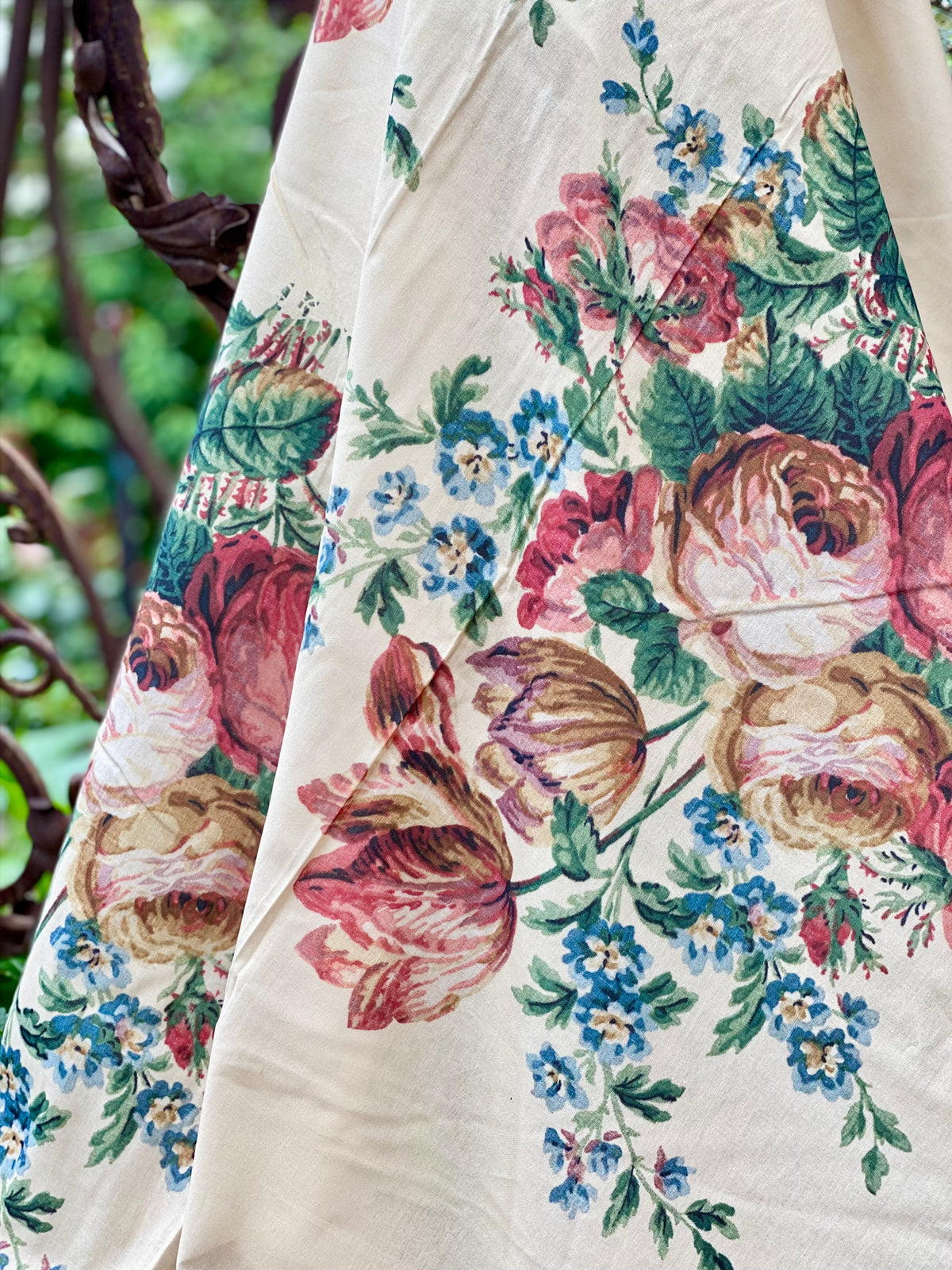 Poetry of Flowers fabric Collection. Heritage Rose Bouquet.