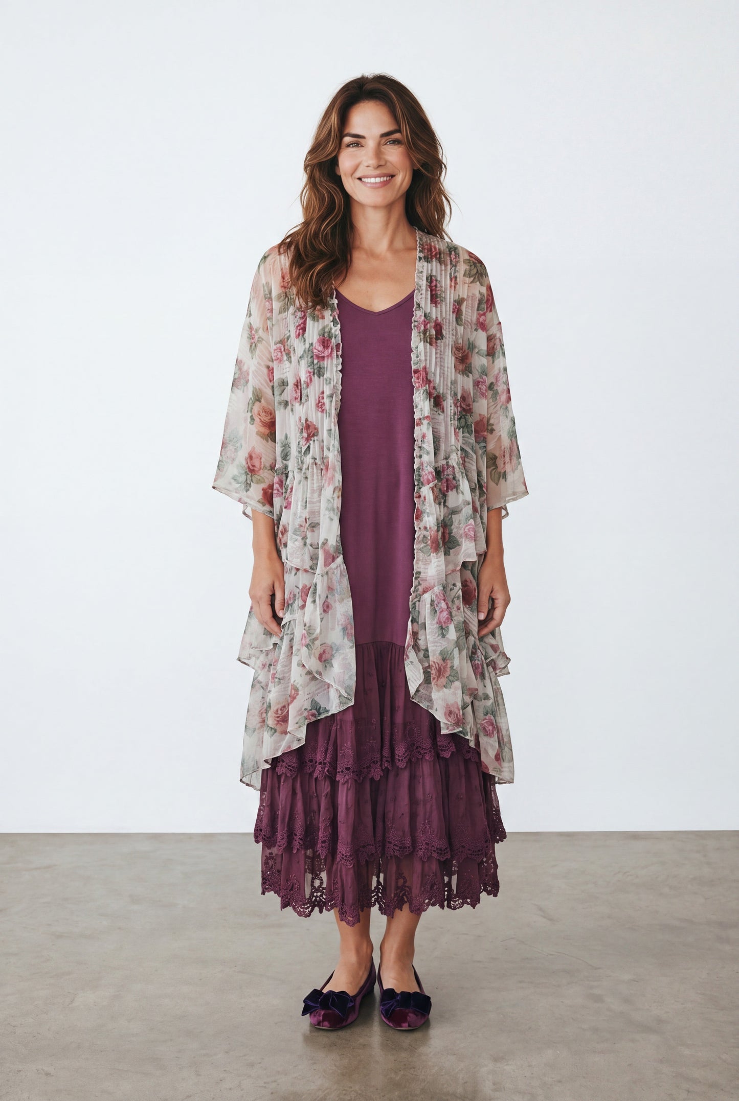 Titania sheer Floral Duster Coat. A Garden In Bloom