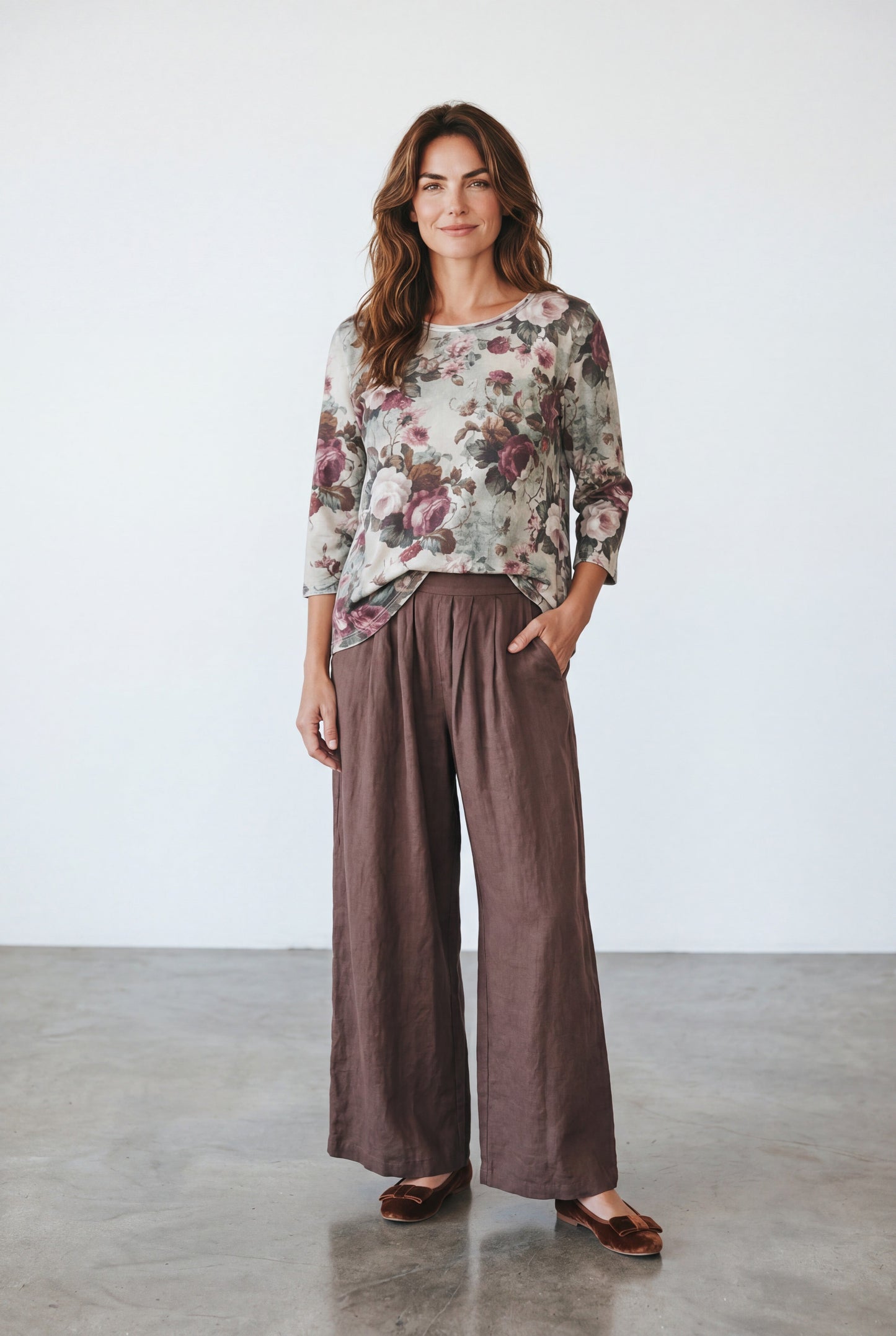Talk to me in Flowers Tshirt. Bloomsbury floral print.
