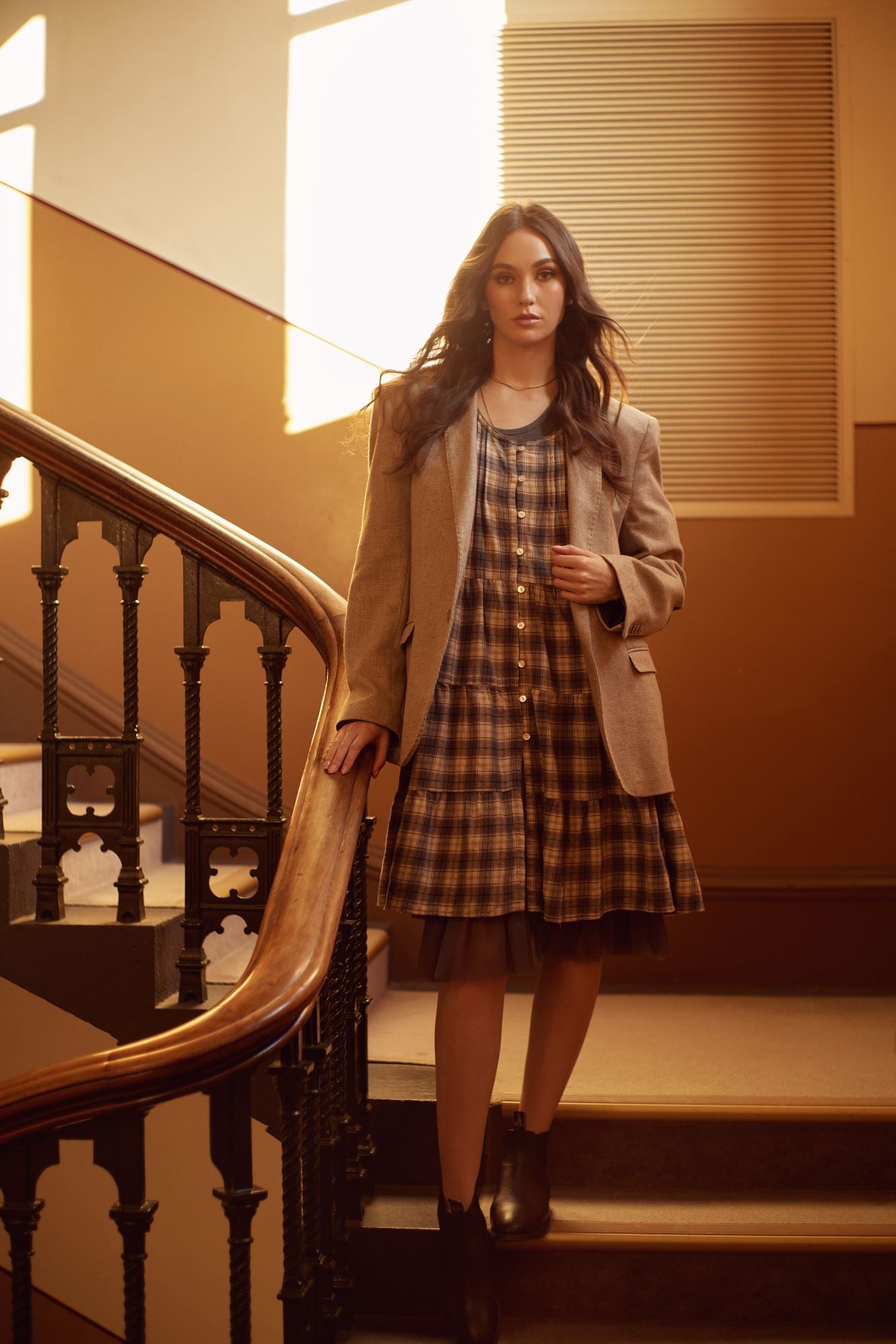 MacKenzie Tartan dress. Black.