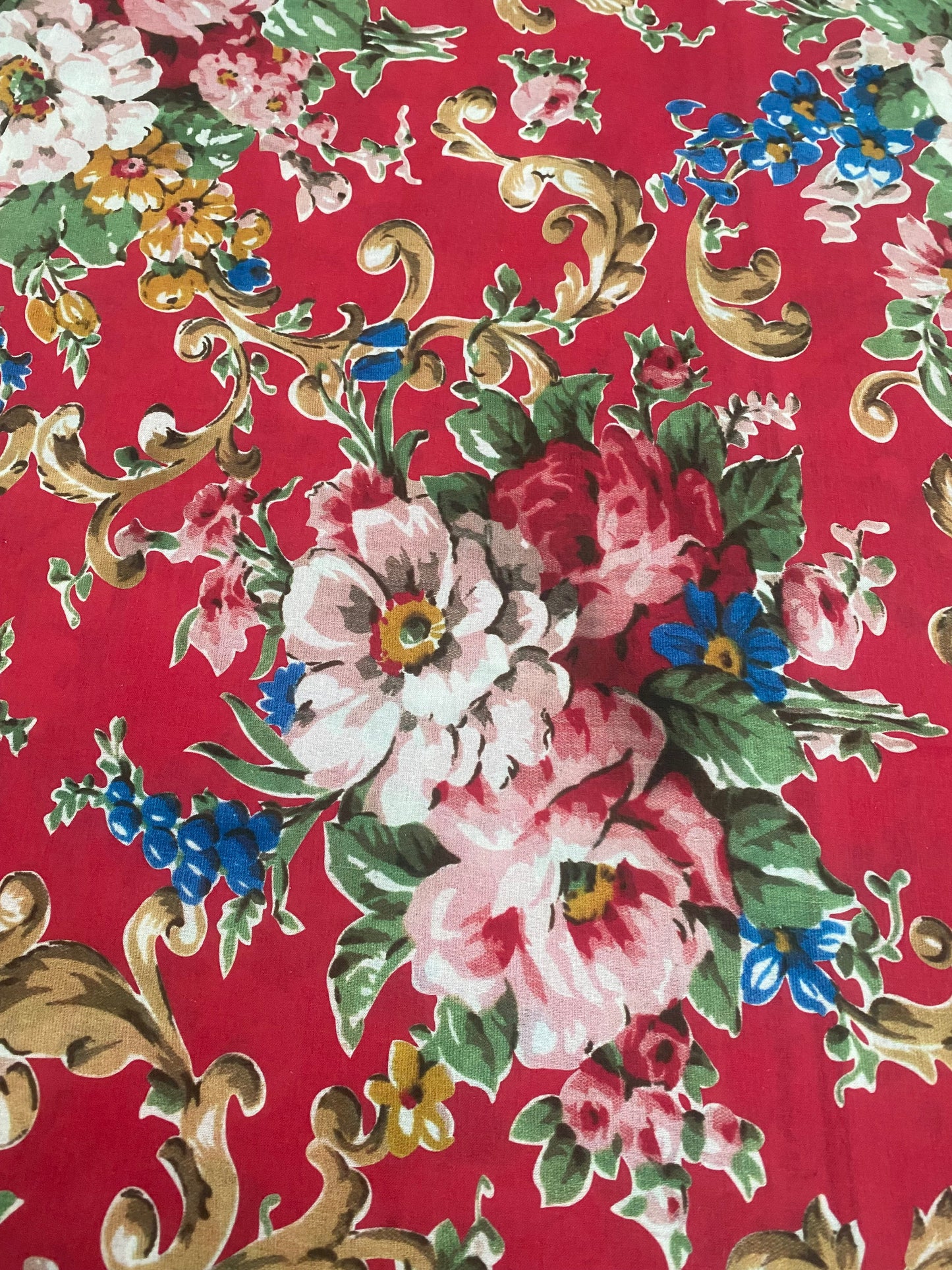 Poetry of Flowers Fabric Collection. Madame Treacle`s Garden . Regency Red