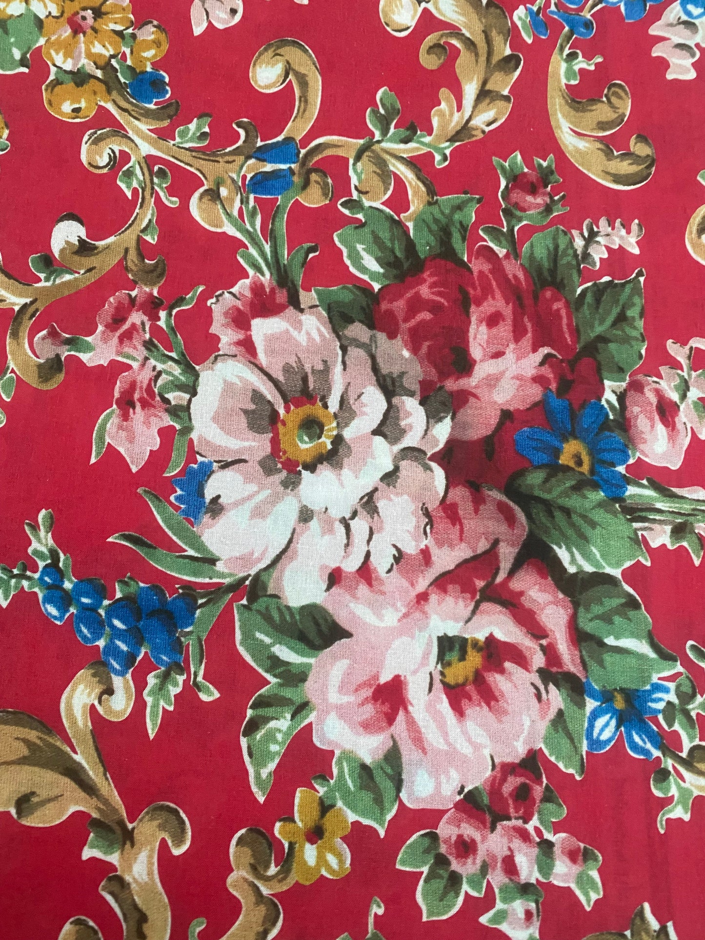 Poetry of Flowers Fabric Collection. Madame Treacle`s Garden . Regency Red