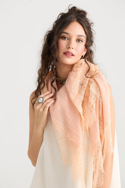 Midsummer`s Dream scarf.  Peach Rose