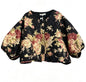 Mitsuko Padded cropped floral quilted jacket. Midnight Rose floral