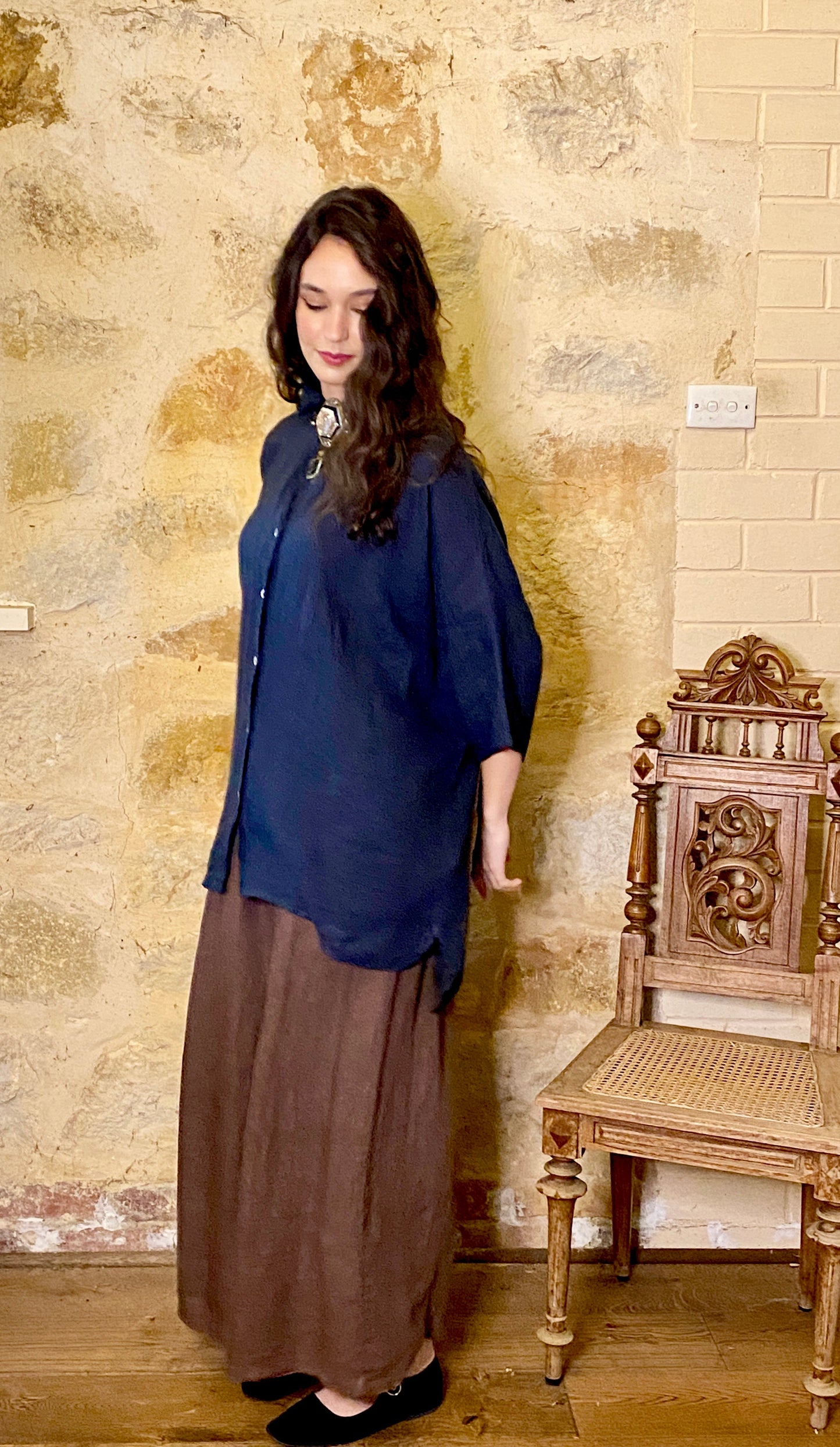 Lucille Linen pants. Chocolate.
