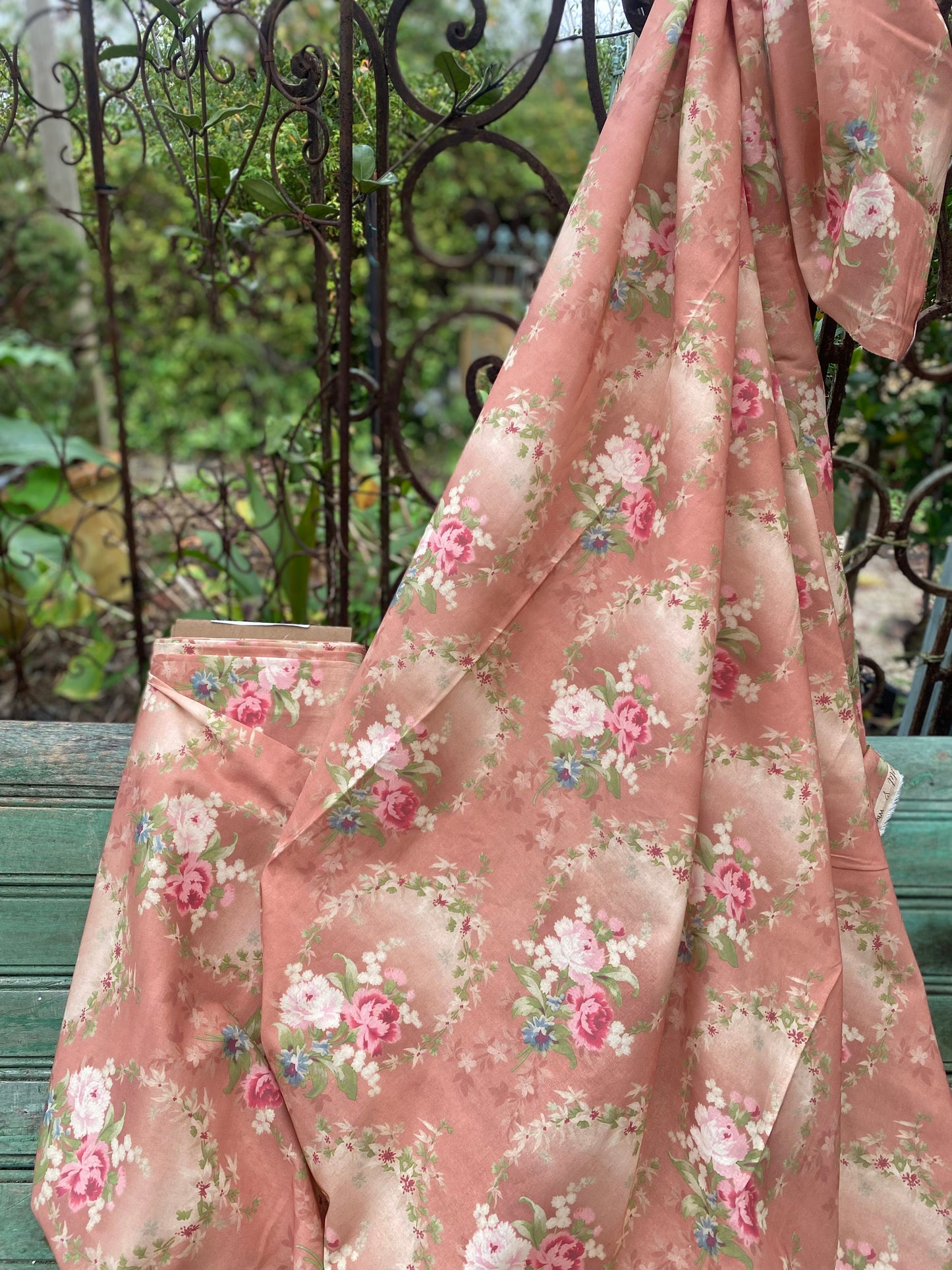 Poetry of Flowers Fabric Collection. Peach Posy Belle.