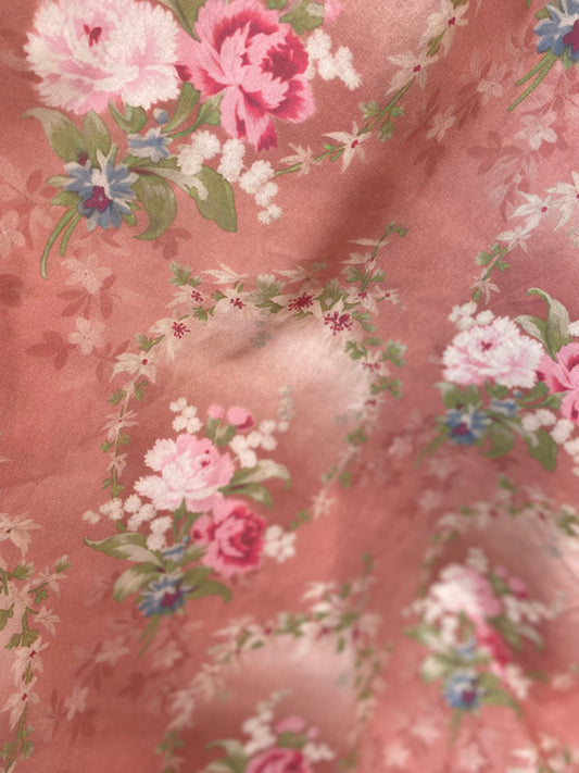Poetry of Flowers Fabric Collection. Peach Posy Belle.
