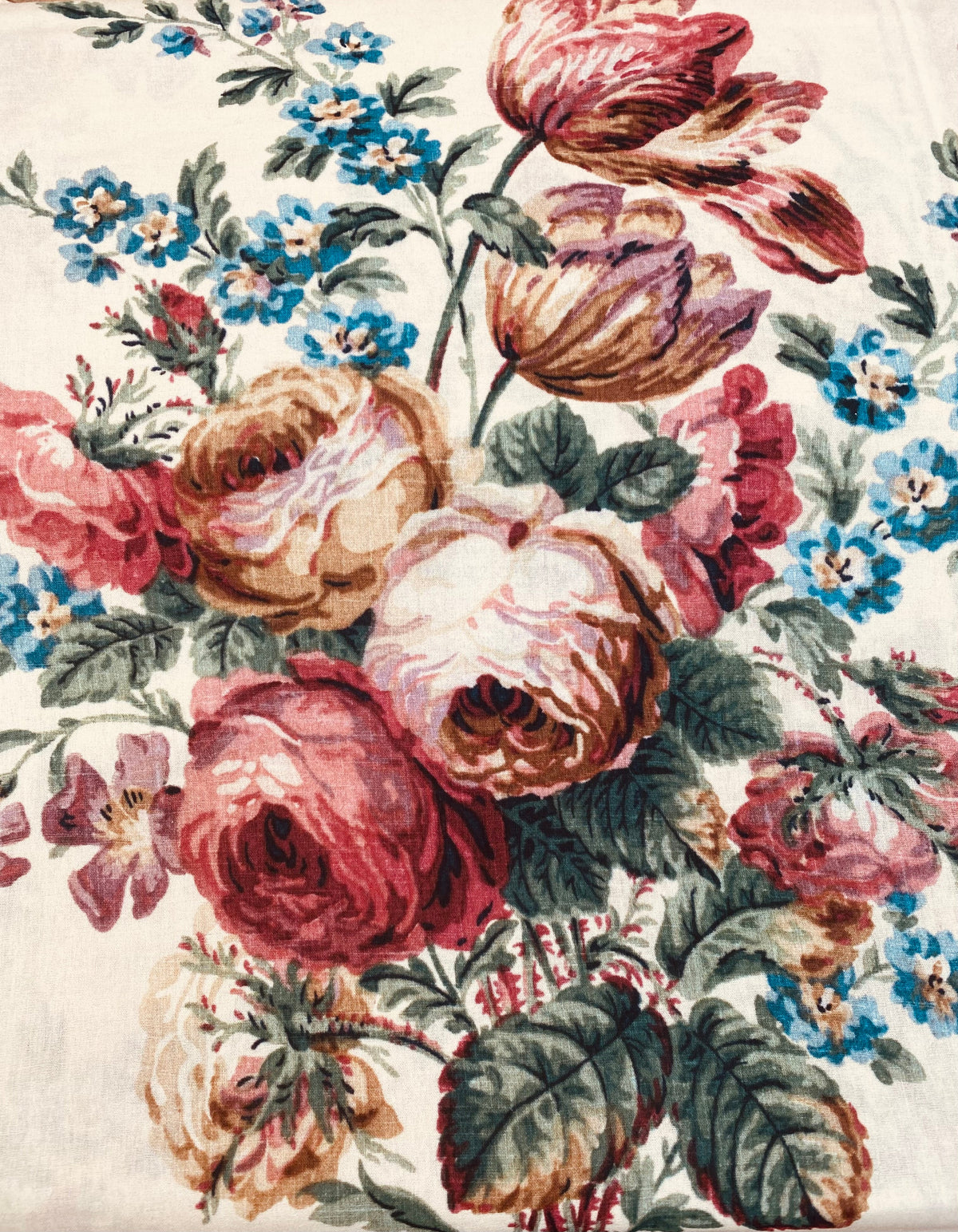 Poetry of Flowers fabric Collection. Heritage Rose Bouquet.