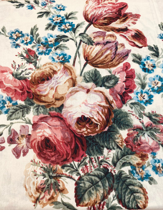 Poetry of Flowers fabric Collection. Heritage Rose Bouquet.