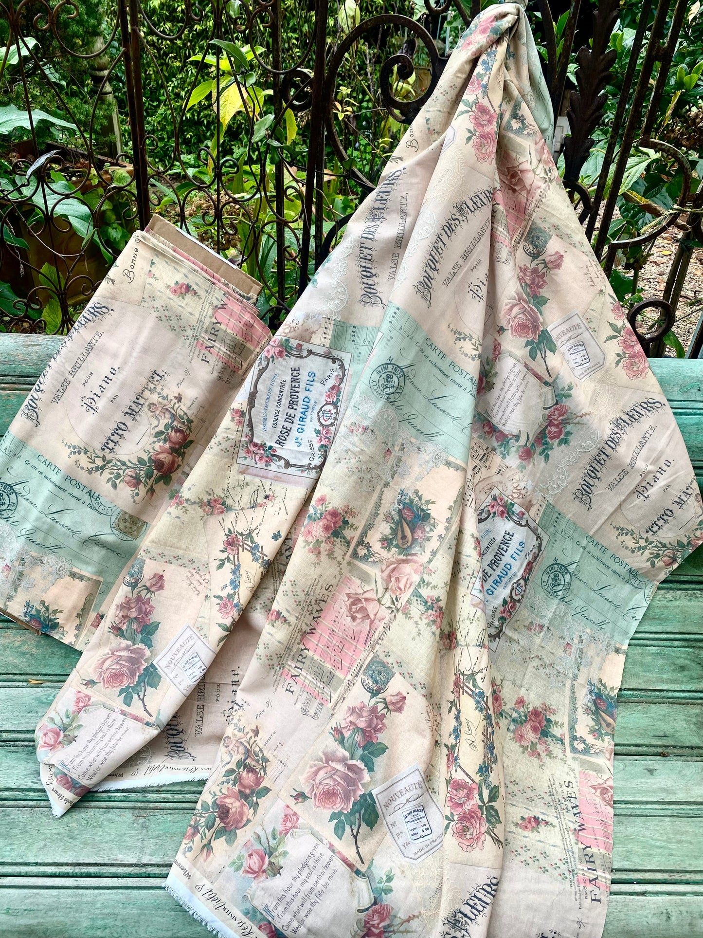 French Ephemera fabric collection.  N0 1 . Rose de Provence.