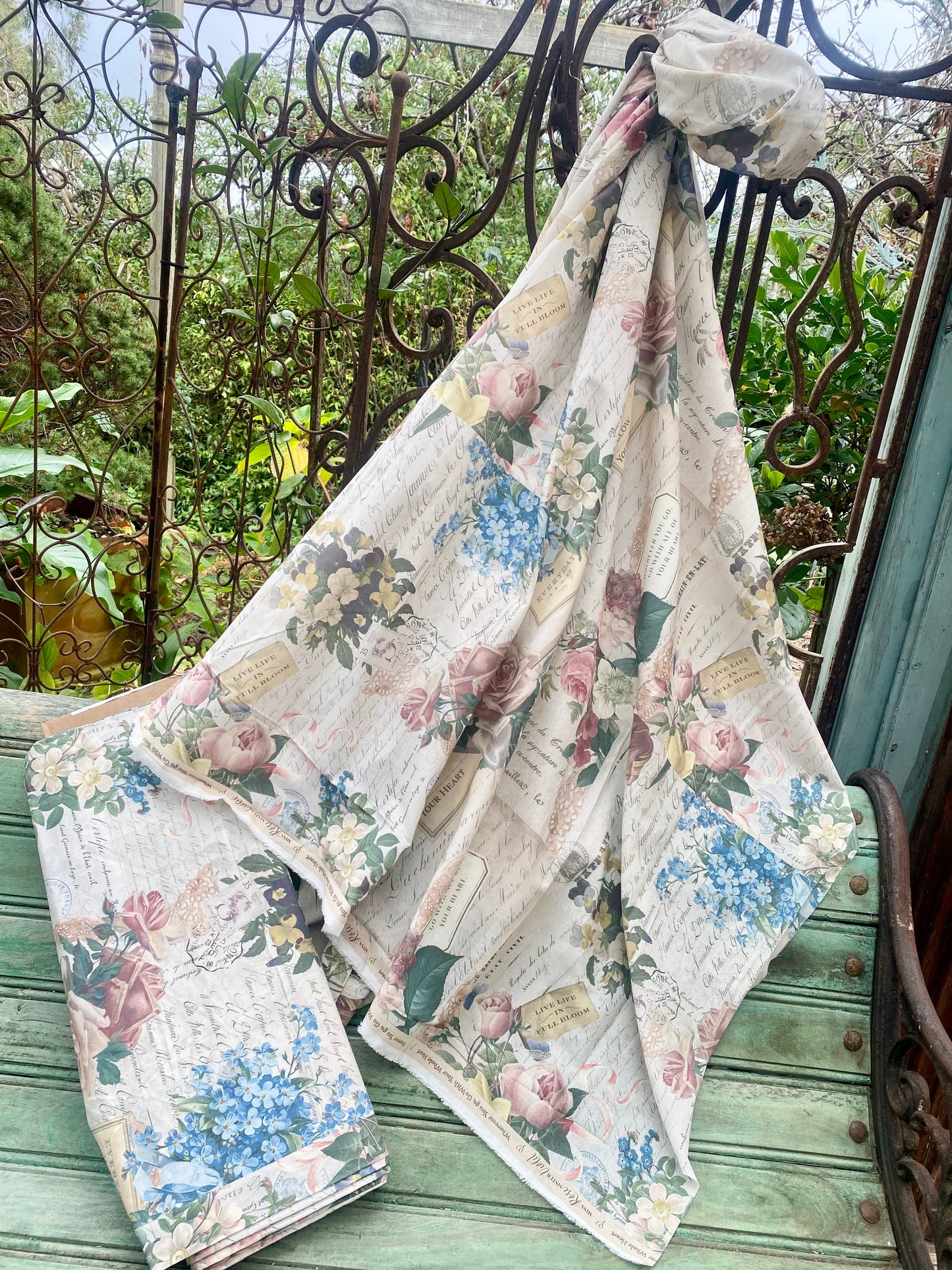 French Ephemera fabric collection. No3 Jardin des Fleurs