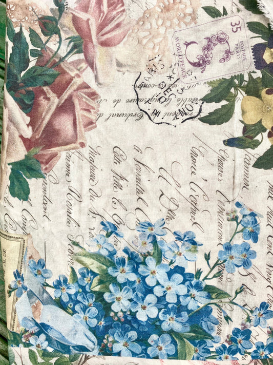 French Ephemera fabric collection. No3 Jardin des Fleurs