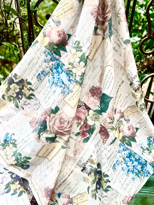 French Ephemera fabric collection. No3 Jardin des Fleurs