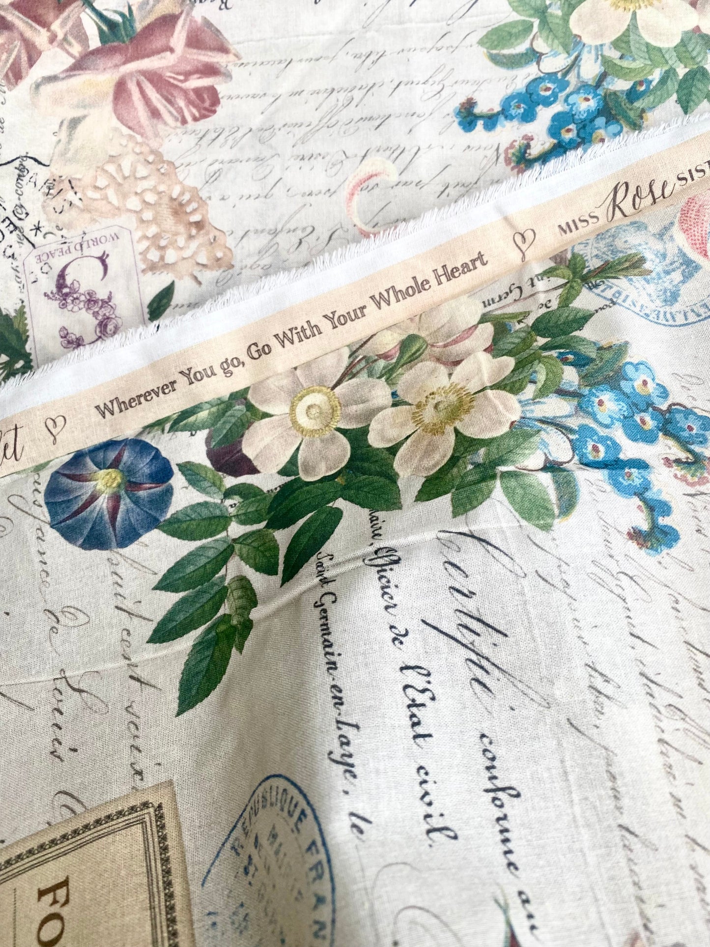 French Ephemera fabric collection. No3 Jardin des Fleurs