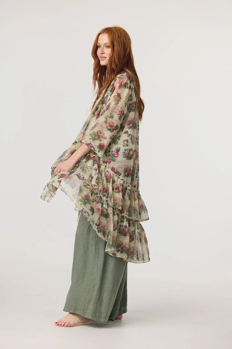Titania sheer Floral Duster Coat. A Garden In Bloom