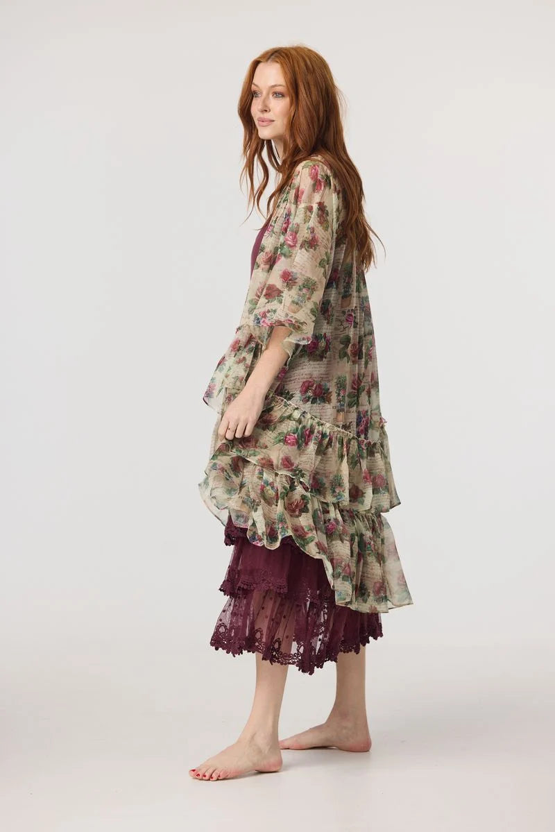 Titania sheer Floral Duster Coat. A Garden In Bloom