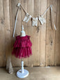 Twinkle Twinkle Little Star baby dress with matching bloomers. Cherry Red