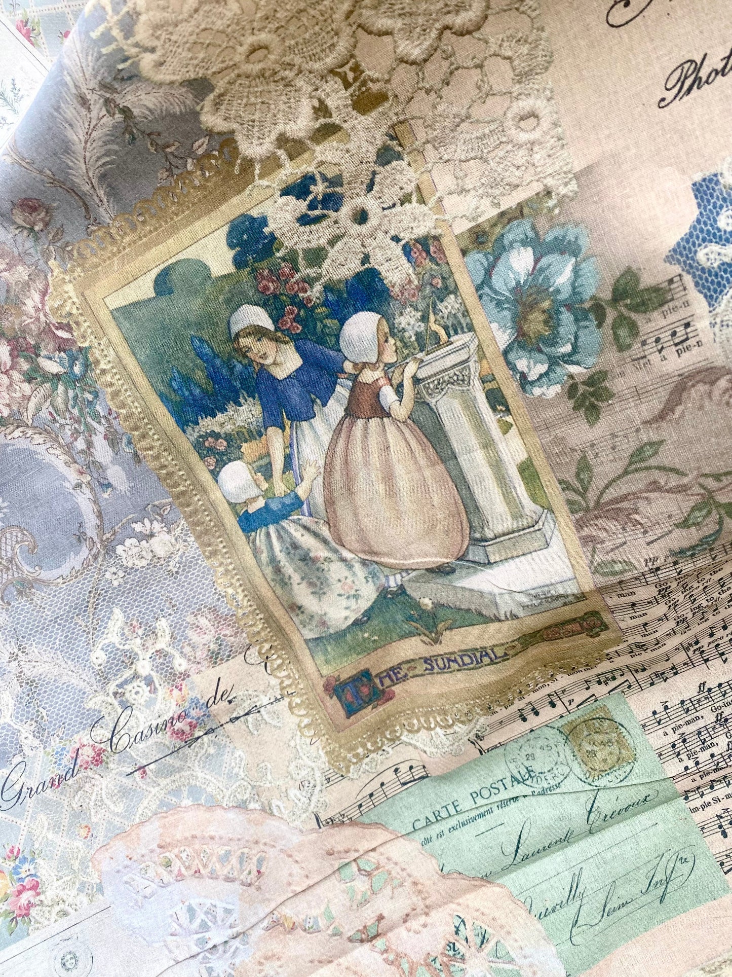 French Ephemera Fabric Collection. No 2 .French Blues