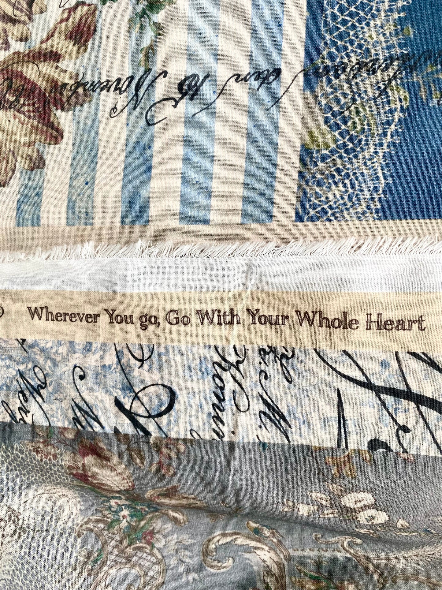French Ephemera Fabric Collection. No 2 .French Blues